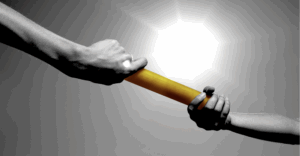 Baton de course relais symbole de l'expertise transmise en formation