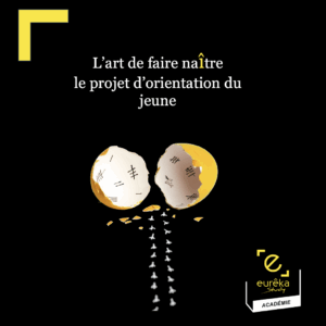 oeuf éclos et petis pas qui cheminent, symbole de faire naître le projet d'orientation
