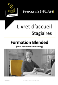 Page de garde du livret du stagiaire des formations blended de conseil et coaching en orientation de l'académie eurêka study