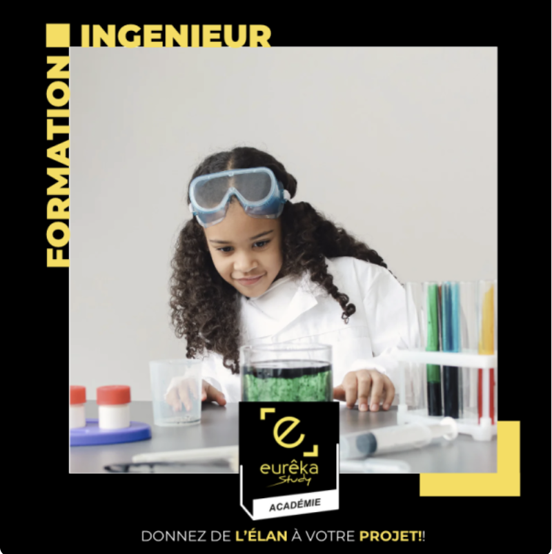 enfant chimiste pour une formation sur les études d'ingénieur - logo académie eurêka study